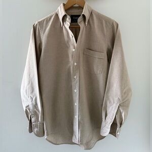 Drake’s London Oxford Button Down Shirt Cream 15/38 Made England OCBD